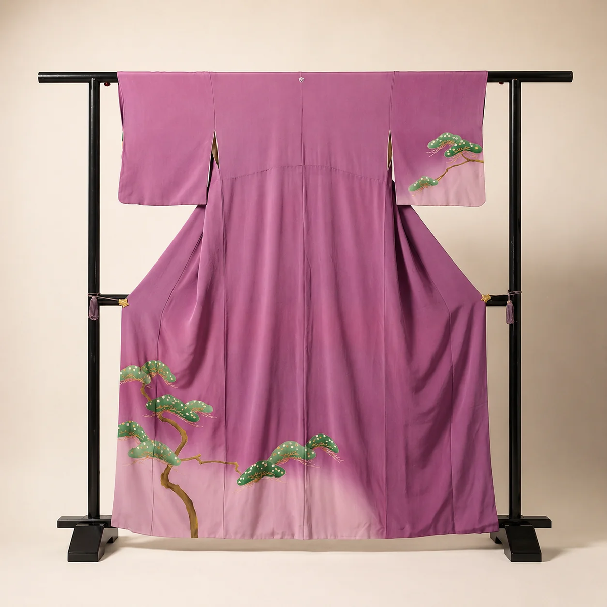 Sourcing unique vintage silk kimono.